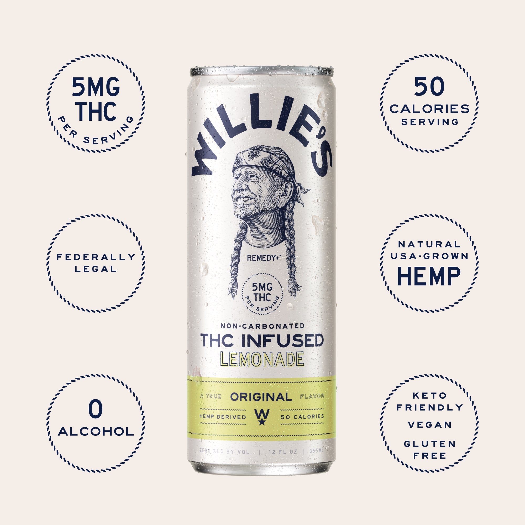 THC Lemonade, 5mg, Non-Carbonated | Willie's – Willie's Remedy+